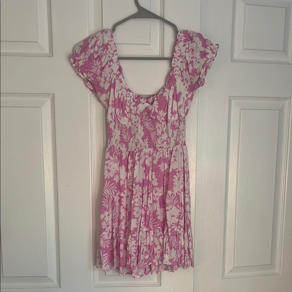 Floral Pink and White Dress